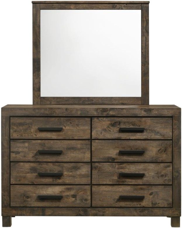Coaster® Woodmont Rustic Golden Brown Dresser with Mirror -1