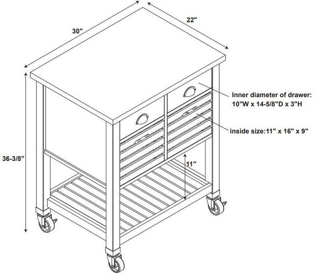 Linon Robbin Gray Kitchen Cart-1