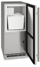 U-Line® 15" Stainless Solid Outdoor Crescent Ice Maker-1