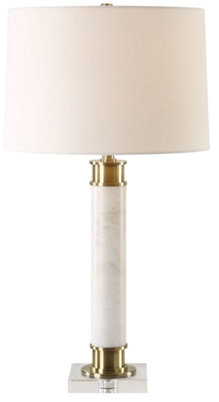 Uttermost® Plinth White Marble Table Lamp-0