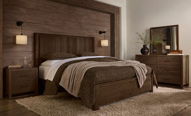 Vaughan-Bassett Lodge & Loft Dark Oak California King Radius Poster Bed-2