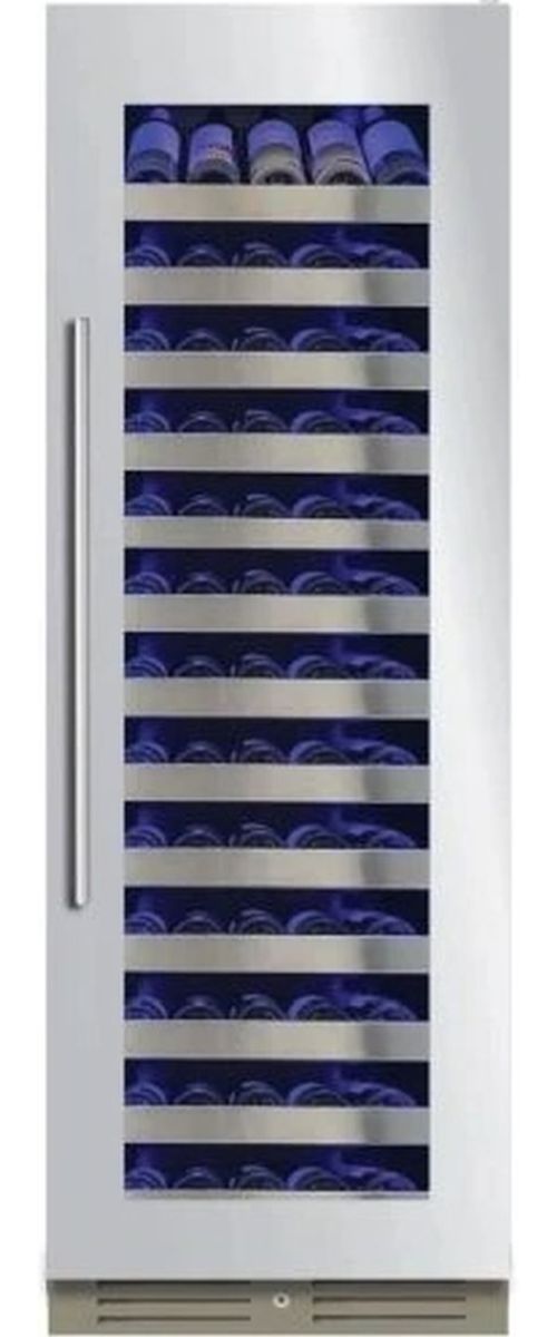 XO 24" 15 Cu. Ft. Fingerprint Resistant Stainless Steel Single Zone Wine Column with Glass Door-0