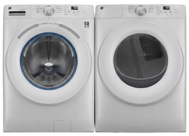 GE® White Front Load Washer & Gas Dryer Laundry Pair-0