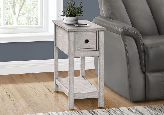 Monarch Specialties Inc. Grey Veneer 2-Tier Narrow End Table-2