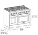 ZLINE Autograph Edition Paramount 48" 6.7 Cu. Ft. Satin Stainless Steel Gas Range with 8 Burner DuoPro™ Cooktop and Dual Ovens with Black Matte Doors and Polished Gold Accents-1