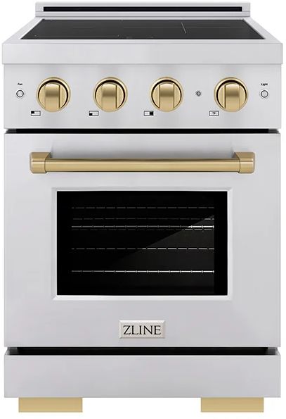 ZLINE Autograph Edition Paramount 24" Stainless Steel Pro Style Induction Range with Champagne Bronze Accents-0