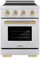 ZLINE Autograph Edition Paramount 24" Stainless Steel Pro Style Induction Range with Champagne Bronze Accents-0