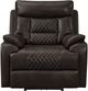 Elements International Trinidad Pebble Brown Power Recliner-1