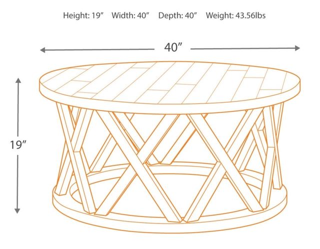 Signature Design by Ashley® Sharzane Grayish Brown Round Coffee Table-2