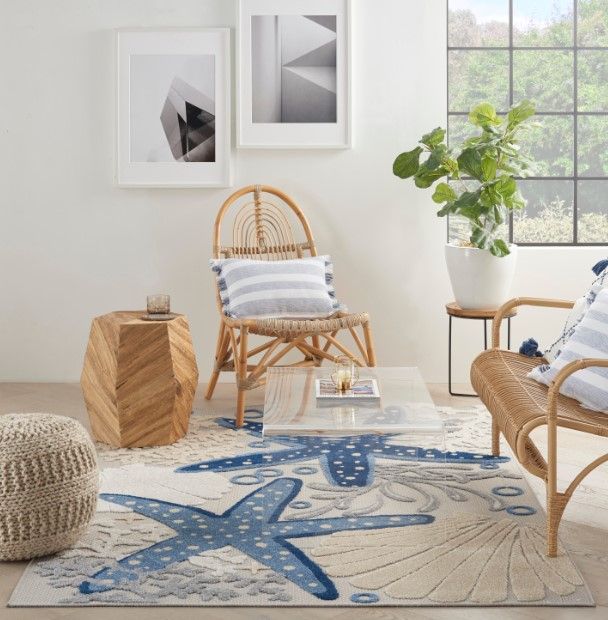 Nourison Home™ Aloha Blue Gray 5'x8' Style 2 Area Rug-1