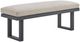 Elements International Playa Dark Gray/Olefin Beige Fabric/Metal Outdoor Dining Bench-0