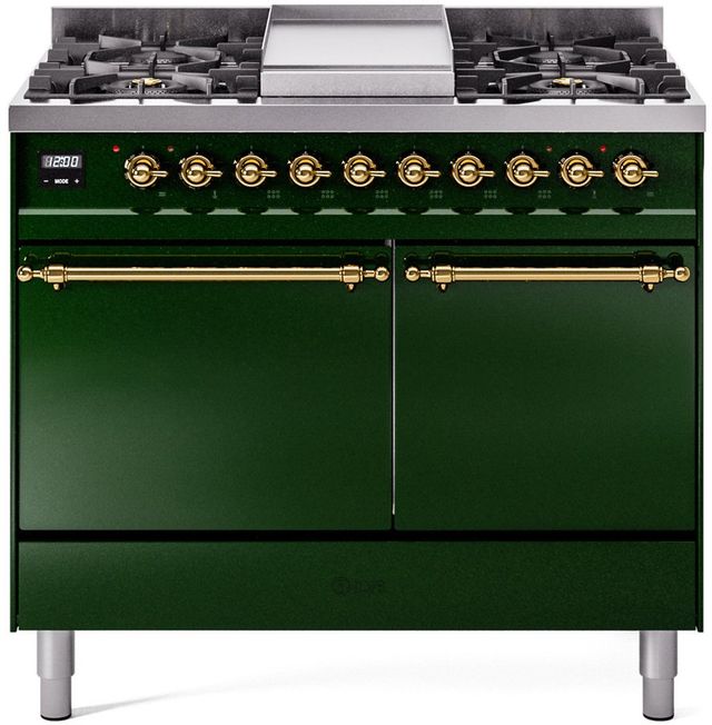 Ilve® Nostalgie II Series 40" Emerald Green Pro Style Dual Fuel Range-0