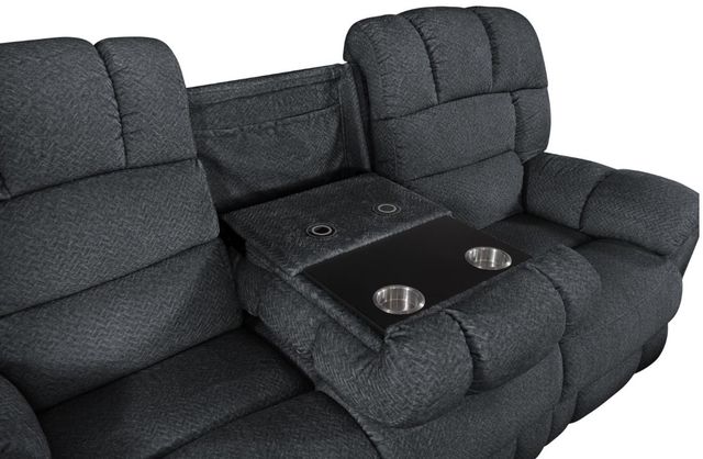 Corinthian Furniture Baker Blue Power Reclining Loveseat with Console-2