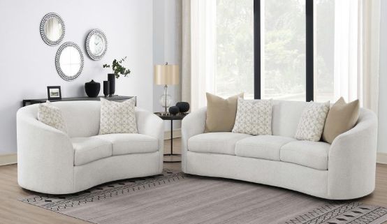 Coaster® Rainn 2-Piece Latte Boucle Upholstered Sloped Arm Seating Set-0