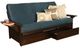 Kodiak Furniture Phoenix Suede Navy/Espresso Full Storage Futon with Mattress-0