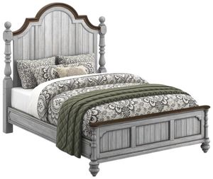 Flexsteel® Plymouth® Distressed Graywash Queen Panel Bed