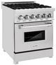 ZLINE Legacy 24" Stainless Steel Pro Style Dual Fuel Range with 4 Burner Gas Cooktop and Electric Convection Oven in Satin Stainless Steel Door-2