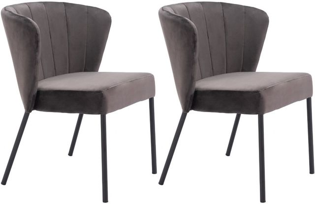 Zuo® Modern Aimee 2-Piece Black/Gray Dining Side Chair Set-0