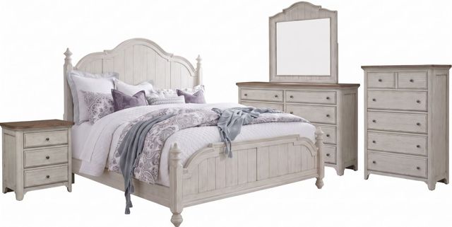 Liberty Furniture Farmhouse Reimagined 5-Piece Antique White/Chestnut Queen Bedroom Set-0