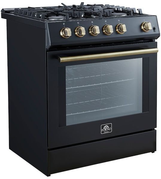 FORNO® Leonardo Espresso 30" Black Pro Style Gas Range-3