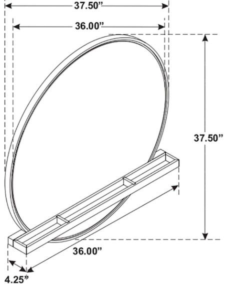 Coaster® Arini Black Round Dresser Mirror with Shelf -4
