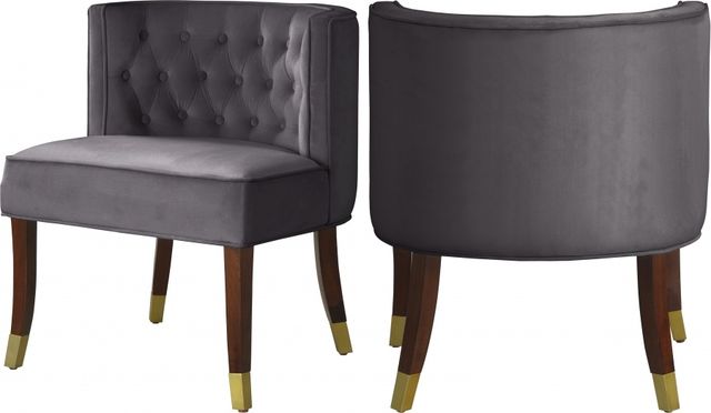 Meridian Furniture Perry Grey Velvet Dining Chair-1