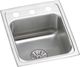 Elkay Lustertone® Classic Lustrous Satin 13" x 16" x 6-1/2" MR2-Hole Single Bowl Drop-In ADA Sink with Perfect Drain®-0