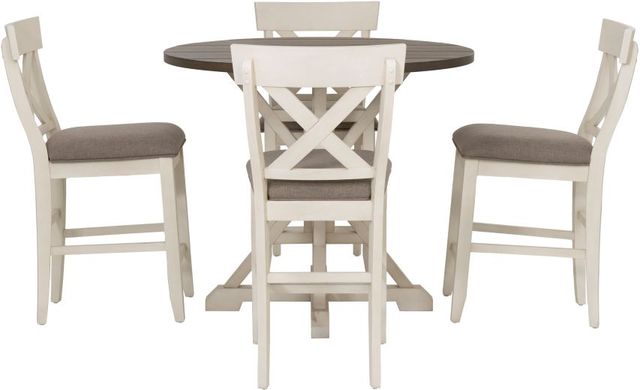 Coast2Coast Home™ Belsey 5-Piece Cream/Gray Counter Height Dining Set-0