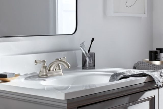Peerless Elmhurst® Brushed Nickel 2-Handle Centerset Bathroom Faucet-1