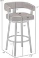 Armen Living Lorin Gray/Matte Black Swivel Bar Stool -2