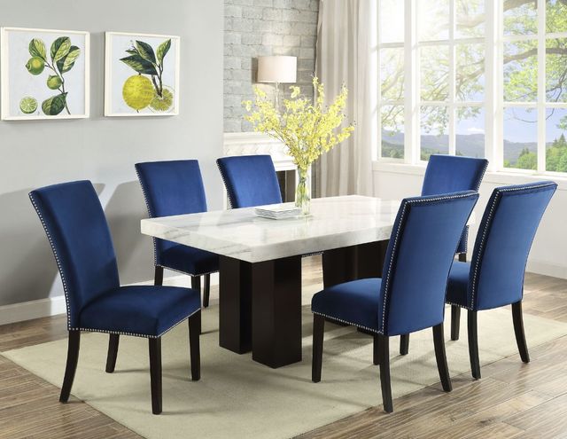 Steve Silver Co. Camila 7-Piece Blue/Ebony/White Dining Set-1