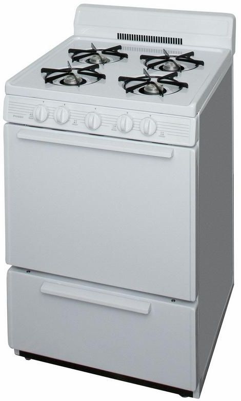 Premier 24" White Freestanding Gas Range-2