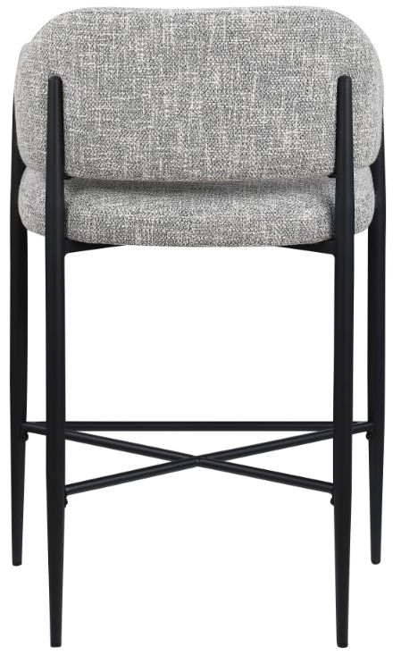 Meridian Furniture Dame Gray/Black Upholstered Counter Stool-2