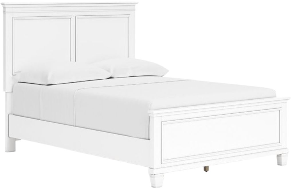 Father.yページ Kanwyn Whitewash Queen Panel Bed with Storage Bench – Luna