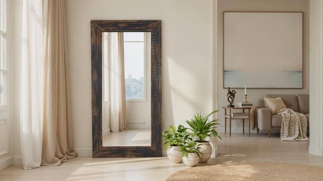 Nest Home Collections Santa Barbara Antique Black Leaner Mirror-1
