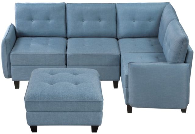 Homelegance® Garren 5-Piece Blue Modular Sectional with Storage and Ottoman-3