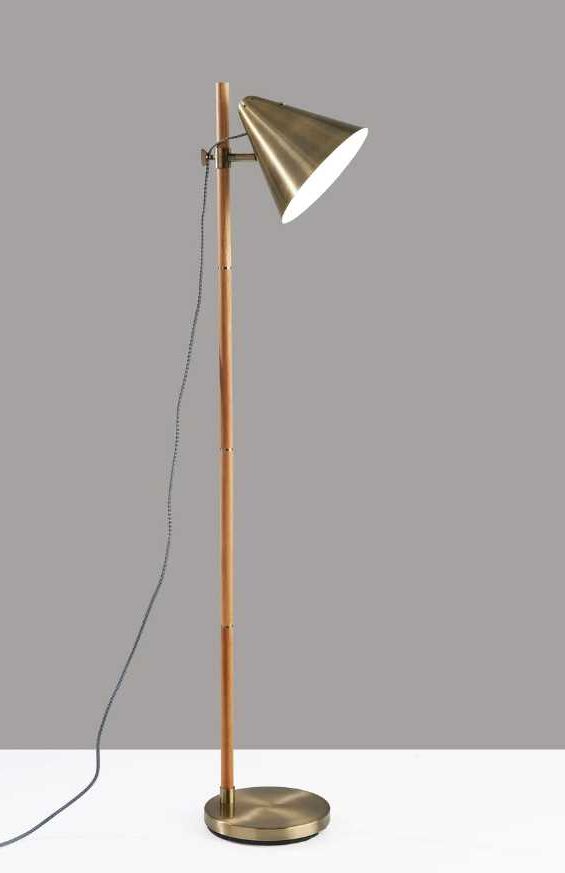 Adesso® Bryn Antique Brass Floor Lamp-4
