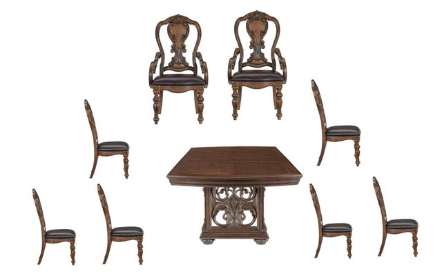 Homelegance® Bergen 9-Piece Brown Dining Set-0