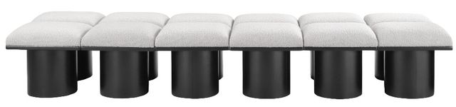 Meridian Furniture Pavilion 12-Piece Cream/Black 108" Modular Bench Set-1