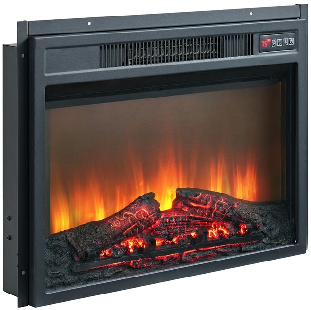 Elements International Rosalie Natural 71" TV Console with Fireplace Insert -4