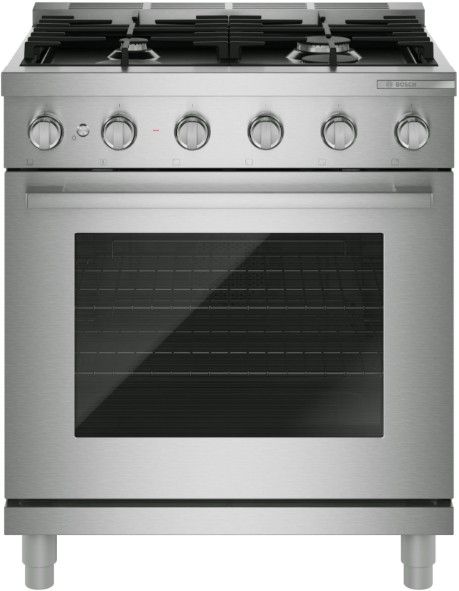 Bosch® 500 Series 30” Stainless Steel Freestanding Dual Fuel Range-0