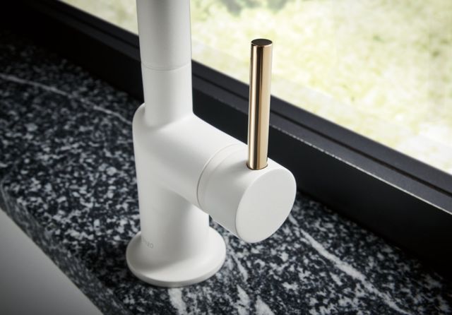 Brizo Jason Wu Brilliance® Polished Nickel/Matte White Pull-Down Faucet Metal Lever Handle Kit-3