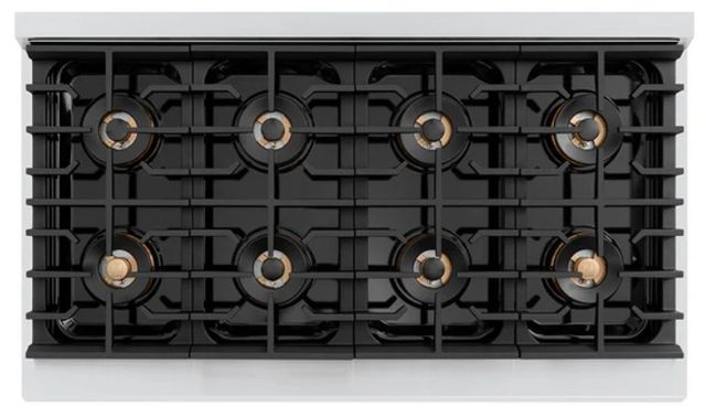 ZLINE Autograph Edition Paramount 48" 6.7 Cu. Ft. Stainless Steel Gas Range with 8 Burner DuoPro™ Cooktop and Dual Ovens with Polished Nickel Helix Handles and Accents-3
