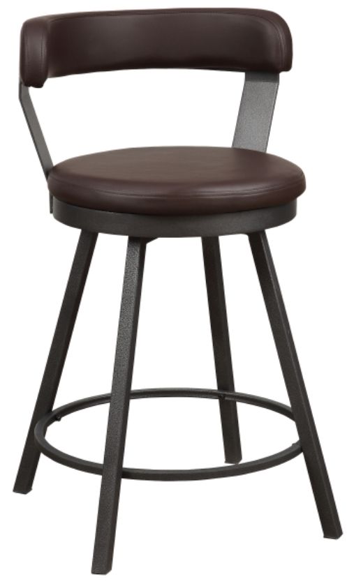 Homelegance® Appert Brown/Dark Gray Swivel Counter Height Chair-0