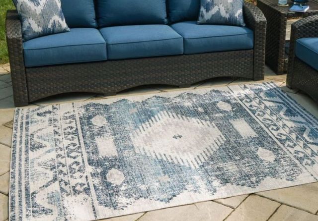Signature Design by Ashley® Daddridge Blue/Ivory/Gray 5'x7' Area Rug-3