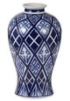 A & B Home Blue/White Valora Vase-1