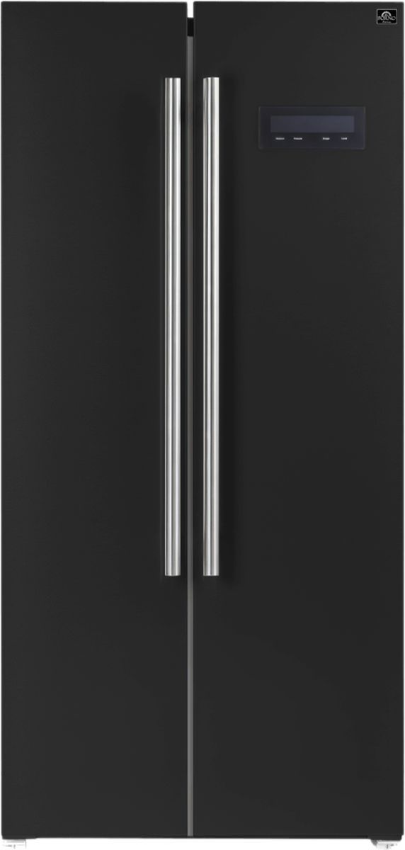 FORNO® Salerno Espresso 33 in. 15.6 Cu. Ft Black Freestanding Side-by-Side Refrigerator-1