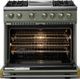 Viking® 5 Series 36" Eucalyptus Pro Style Dual Fuel (NG) Range with Brushed Brass Trim-1
