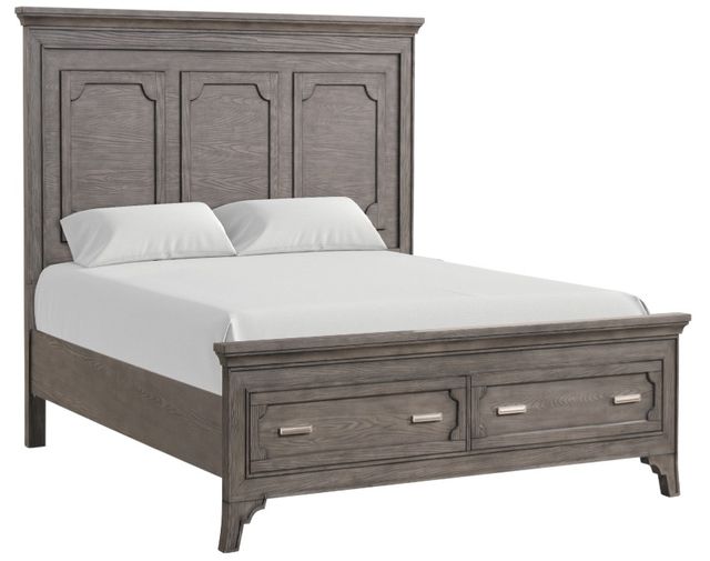 New Classic® Home Furnishings Lisbon Gray King Panel Storage Bed-0