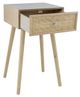 A & B Home Beige Accent Table with Woven Rattan Panels Drawer-1